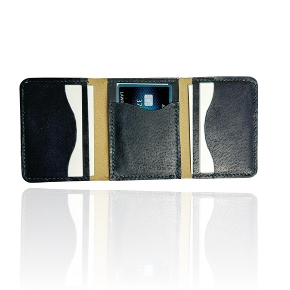 Military Inspired Hand Crafted Italian Leather Tri-fold Card Wallet (Camouflage) - Picture 6 of 8